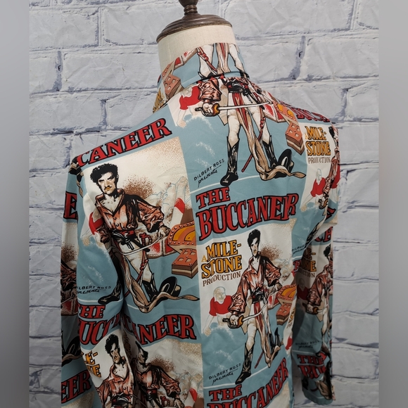 Second Hand Rose by Mack Mens Button Up Shirt Buccaneer Vintage 70s Medium Small - Picture 13 of 16